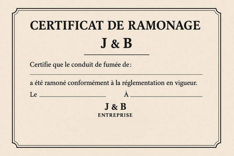 J & B - Le certificat de ramonage, un document essentiel !